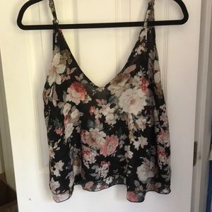 Tobi Floral Chiffon Tank Top